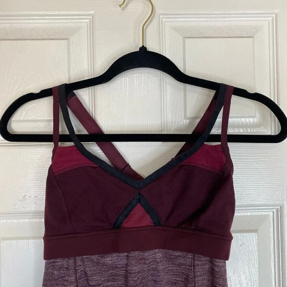 LULULEMON Breathe In Tank Heathered Bordeaux Drama / Rust Berry Size 6 - Picture 7 of 11
